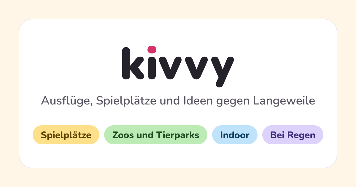 Startseite von kivvy mit den Kategorien für Familienausflüge