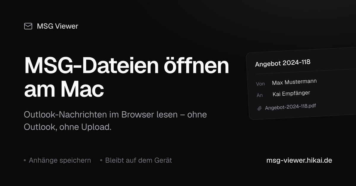 Startseite des MSG Viewers mit einer geöffneten Outlook-Nachricht